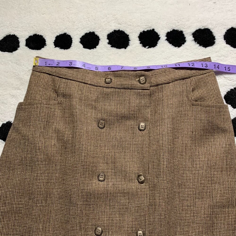 Vintage 60s 70s Tweed Wool Blend Blazer Midi Skirt 2 Piece Mod Retro Set - Picture 14 of 16